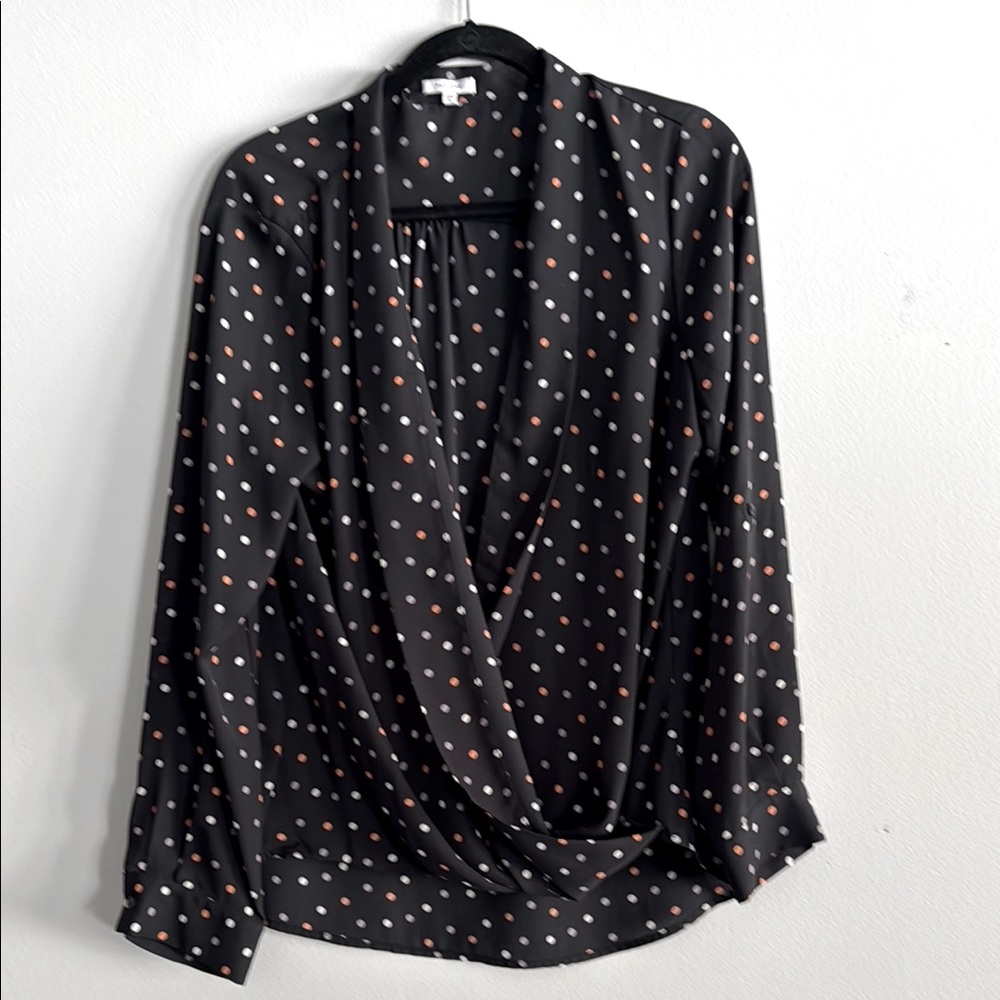 Pleione Black Polka Dot Blouse